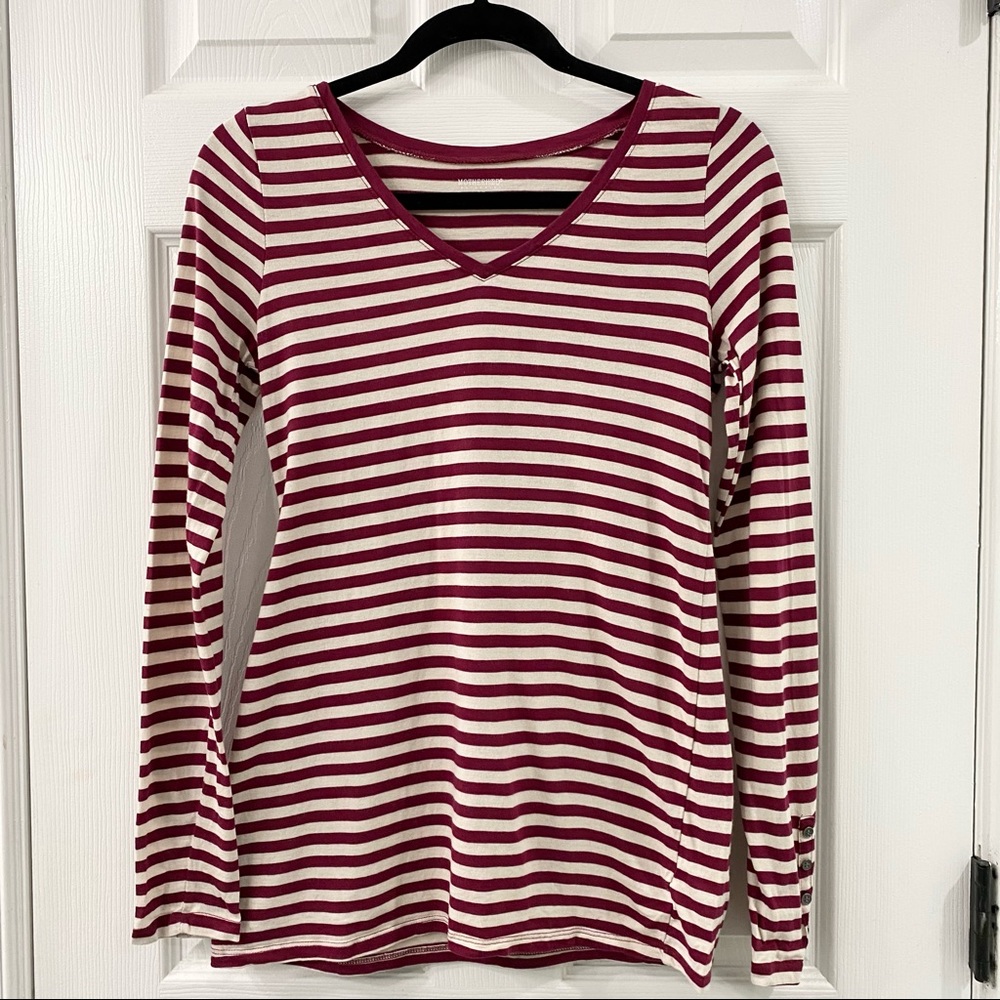 Motherhood Maternity red striped long sleeve
